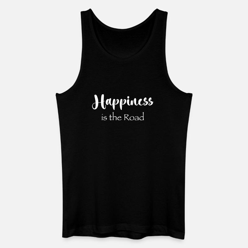 Happiness is the road - Männer Bio Tank Top - Schwarz