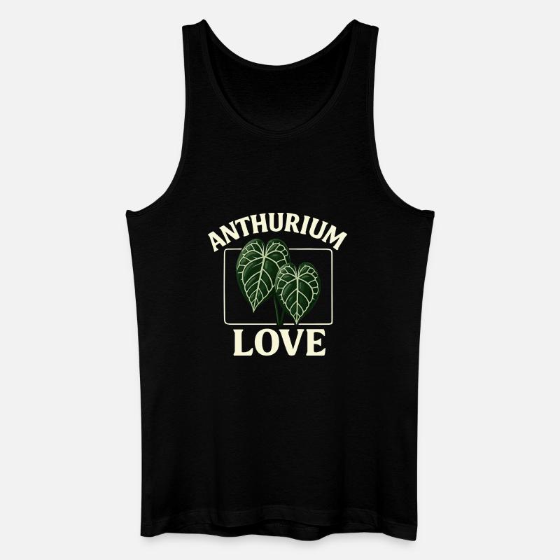 Anthurium Love - Männer Bio Tank Top - Schwarz