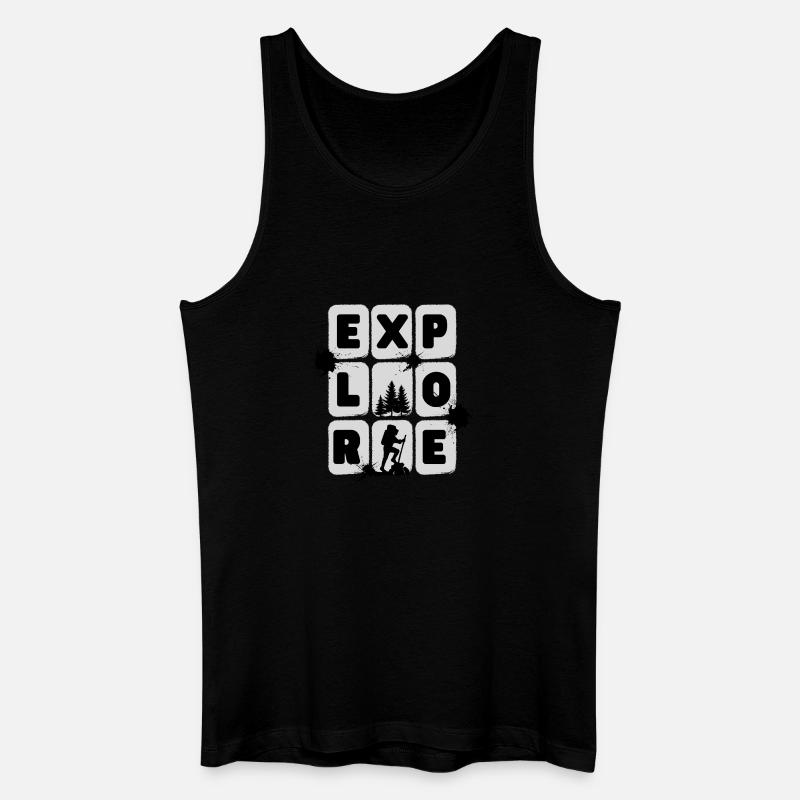 EXPLORE – Minimal Design - Männer Bio Tank Top - Schwarz