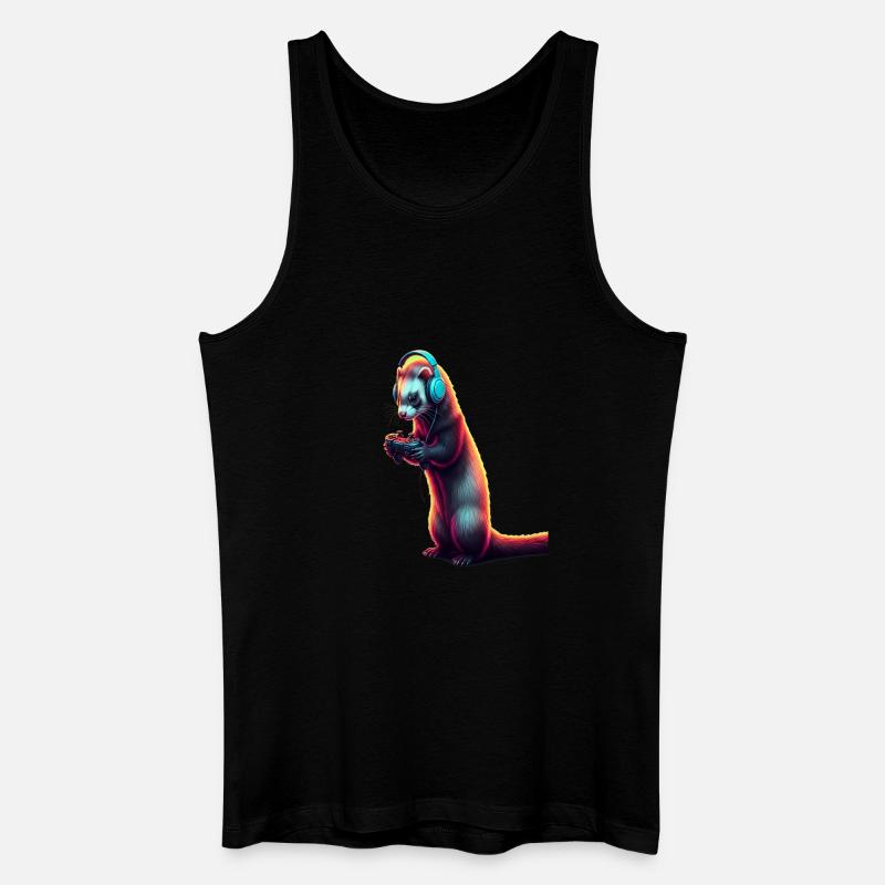 Frettchen Spiele Tier Videospiele Lustiges - Männer Bio Tank Top - Schwarz
