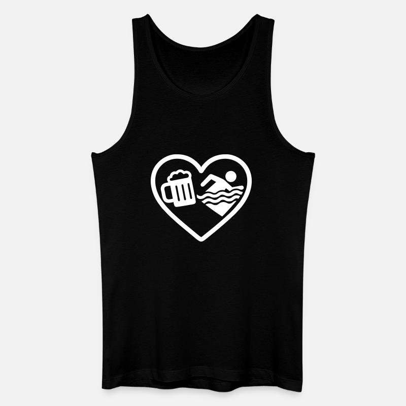 Herzschwimmendes Bier - Männer Bio Tank Top - Schwarz
