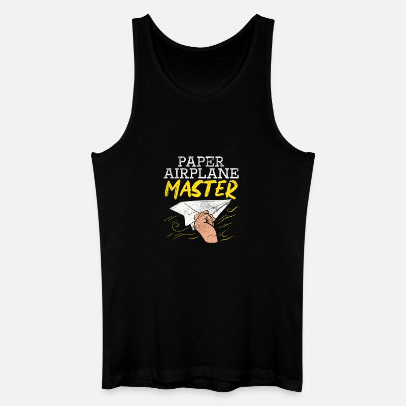 Funny Paper Airplane Master Graphic - Männer Bio Tank Top - Schwarz