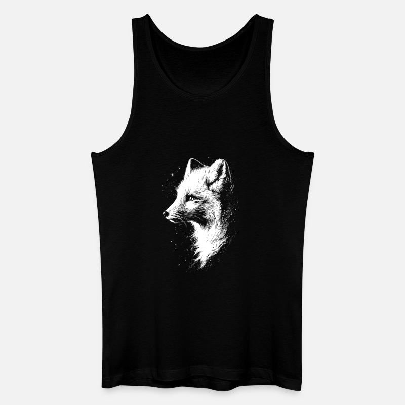 Polarfuchs Schneefuchs Eisfuchs Süßer Weißer Fuchs - Männer Bio Tank Top - Schwarz