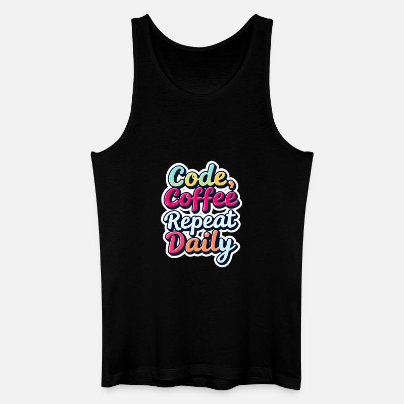 Code Schlaf Debug Wiederholungsprogramm Shirt - Männer Bio Tank Top - Schwarz