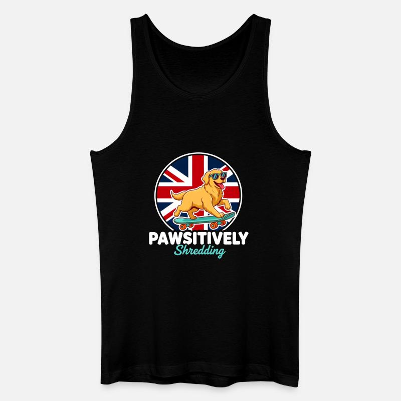 Pawsitively Shredding UK Dog Skateboarder - Männer Bio Tank Top - Schwarz