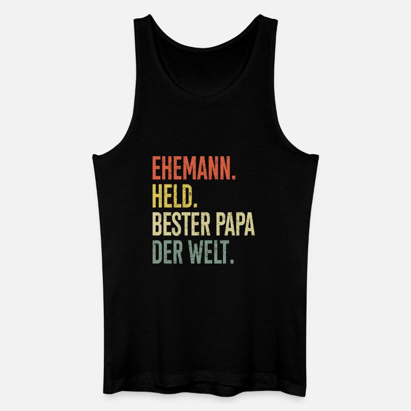 Held Papa Bester Ehemann - Männer Bio Tank Top - Schwarz