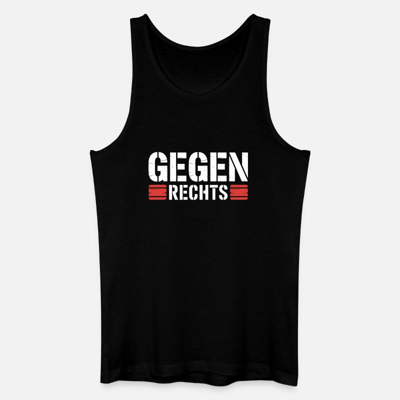 Gegen Rechts - Funny Antifa Spruch - Männer Bio Tank Top - Schwarz