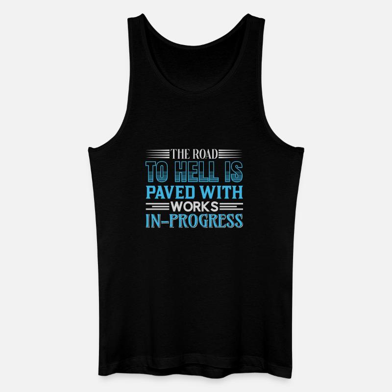 Road to hell in progress - Männer Bio Tank Top - Schwarz