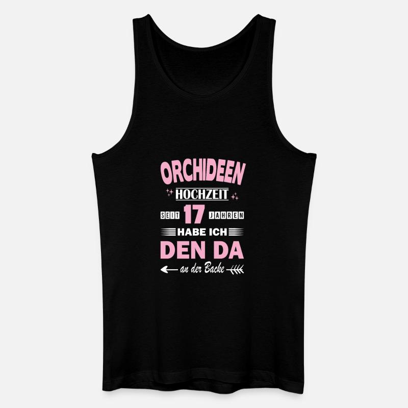 Orchideenhochzeit 17 Hochzeitstag Jahrestag Ehe - Männer Bio Tank Top - Schwarz