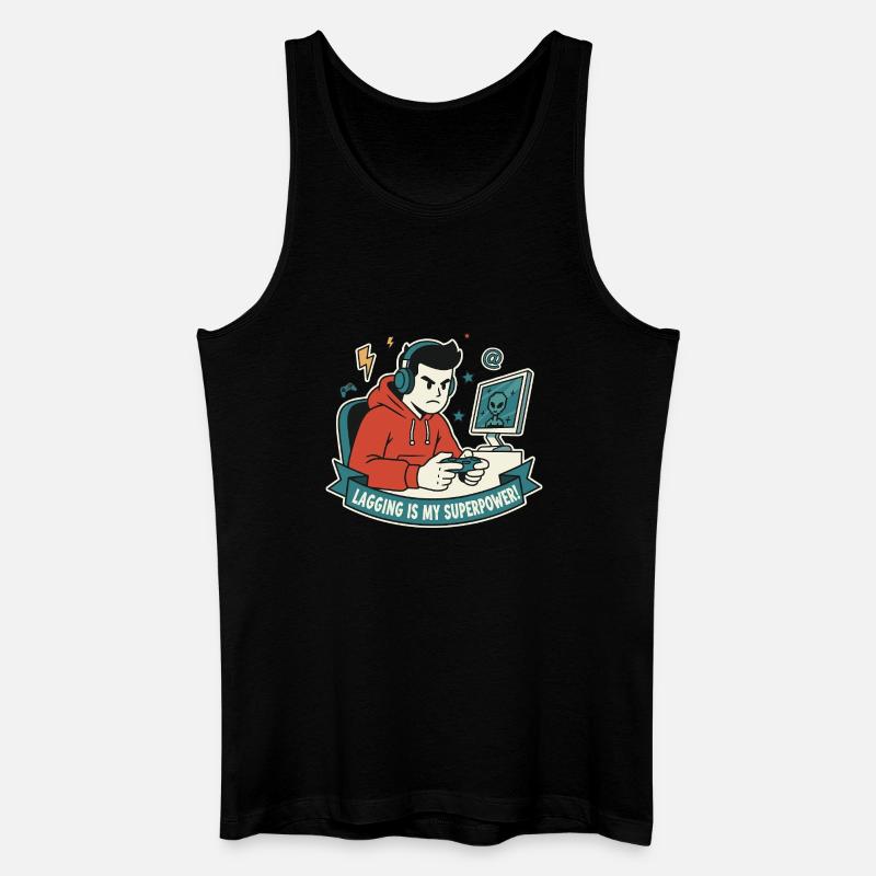 Lagging ist meine Superkraft - Männer Bio Tank Top - Schwarz