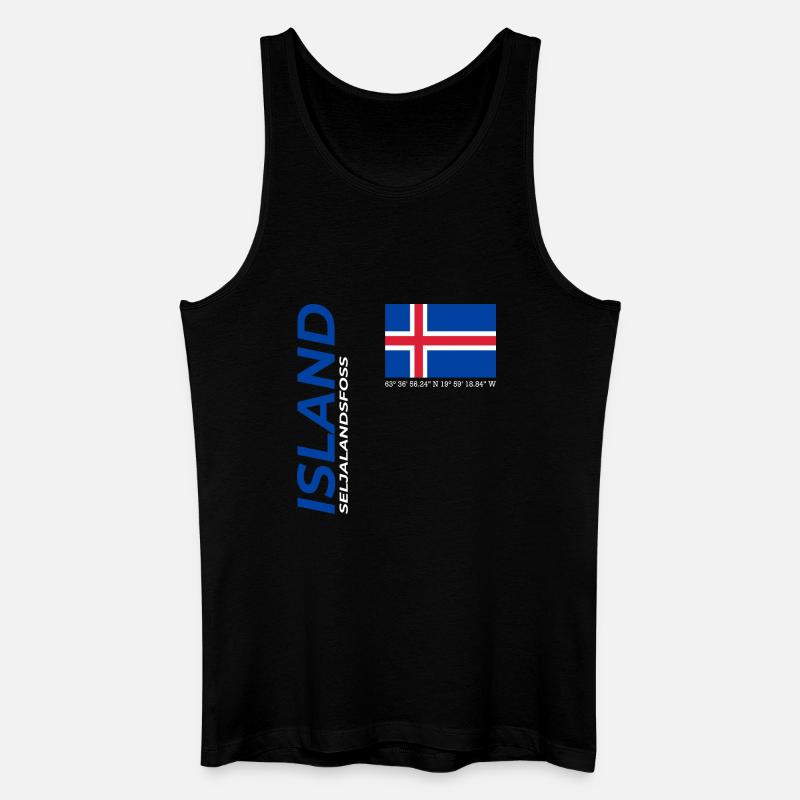 Seljalandsfoss - Männer Bio Tank Top - Schwarz