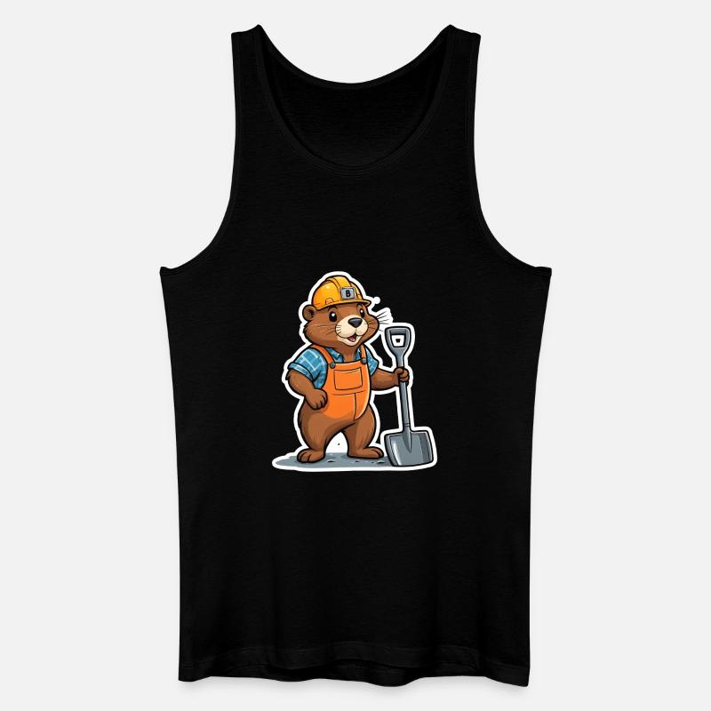 Baustellen Bieber - Männer Bio Tank Top - Schwarz