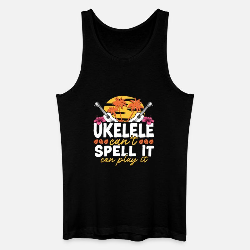 Hawaiian Ukulele Uke Ukulele Can't - Männer Bio Tank Top - Schwarz