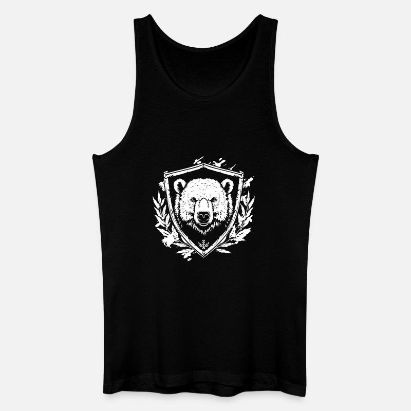 Bärenwappen Schild Illustration - Männer Bio Tank Top - Schwarz