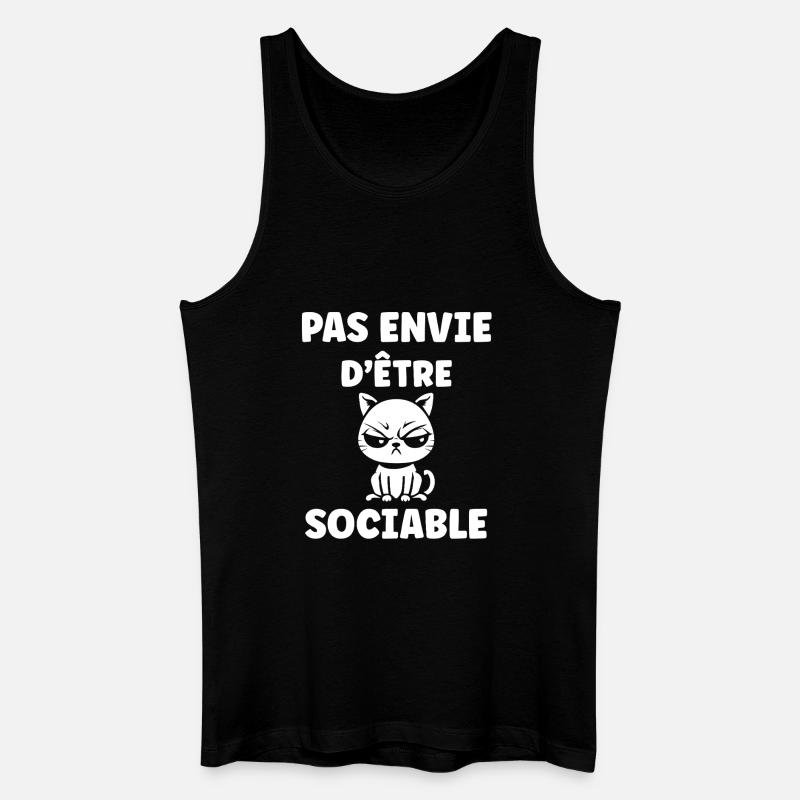 Nicht gesellig sein wollen — Katze - Männer Bio Tank Top - Schwarz