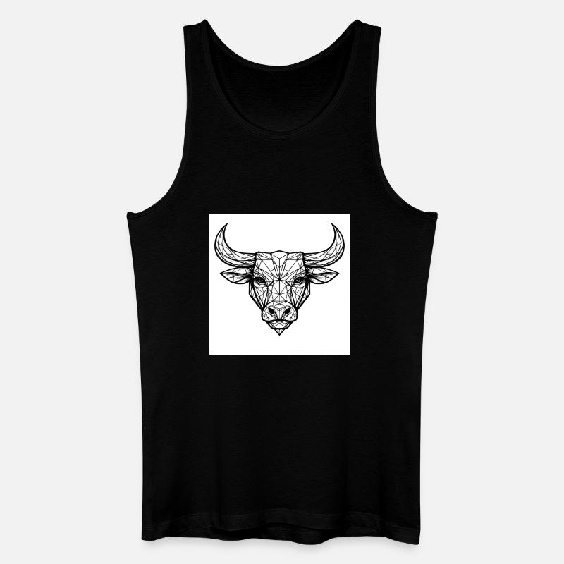 Geometrischer Stierkopf - Männer Bio Tank Top - Schwarz