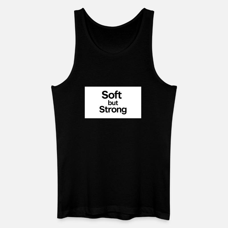minimalist_typography_t-shirt_design-_black_tex - Männer Bio Tank Top - Schwarz