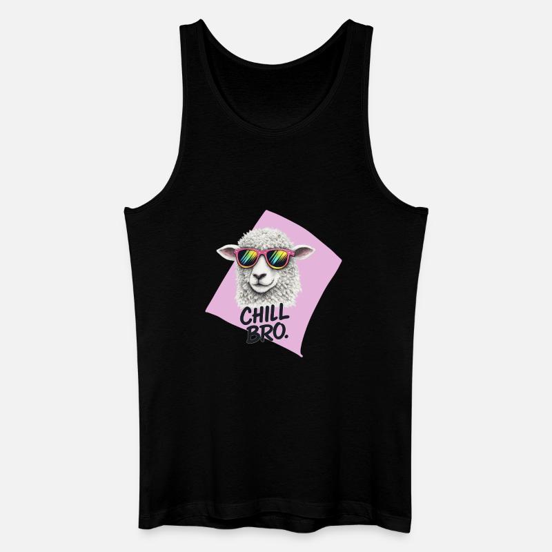 Chill Bro Schaf mit Sonnenbrille - Männer Bio Tank Top - Schwarz