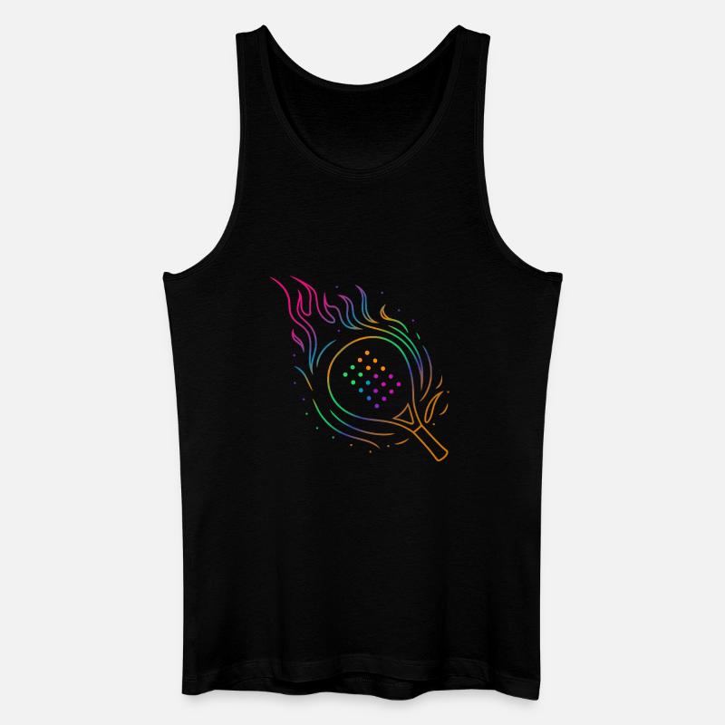 Padel mit flammendem Schläger Design - Männer Bio Tank Top - Schwarz