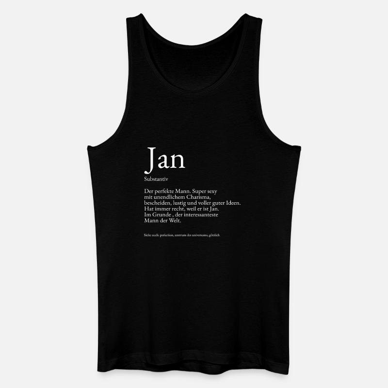Jan Dictionary Explanation First Name Jan - Men’s Organic Tank Top - black