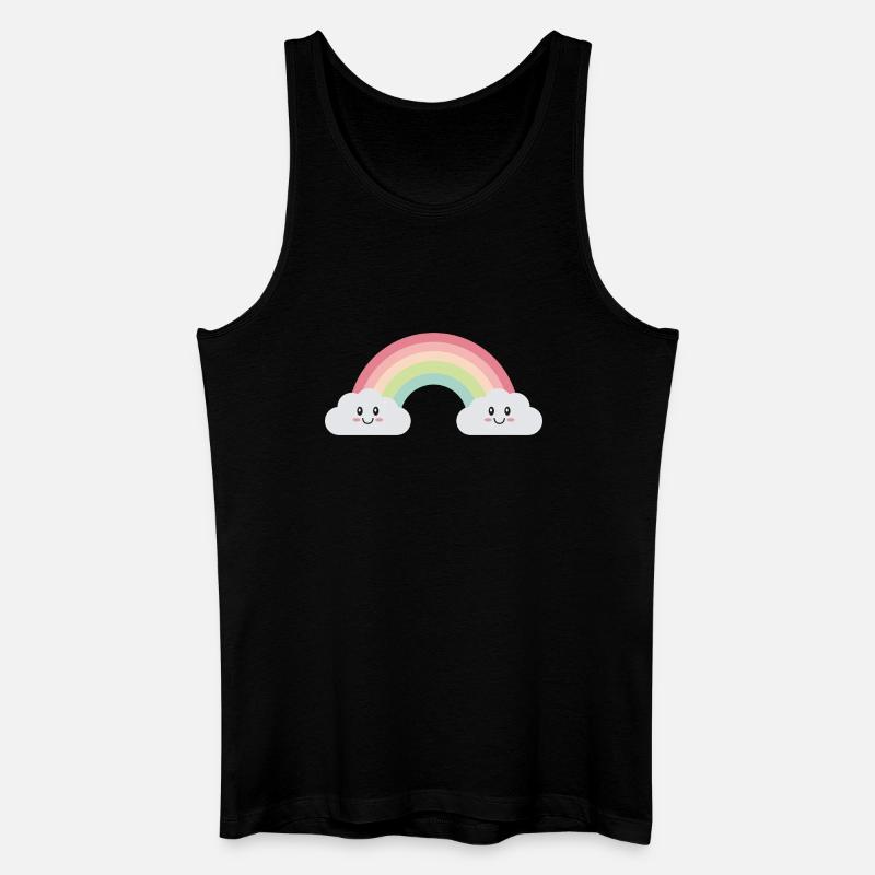 Regenbogenwolken - Männer Bio Tank Top - Schwarz