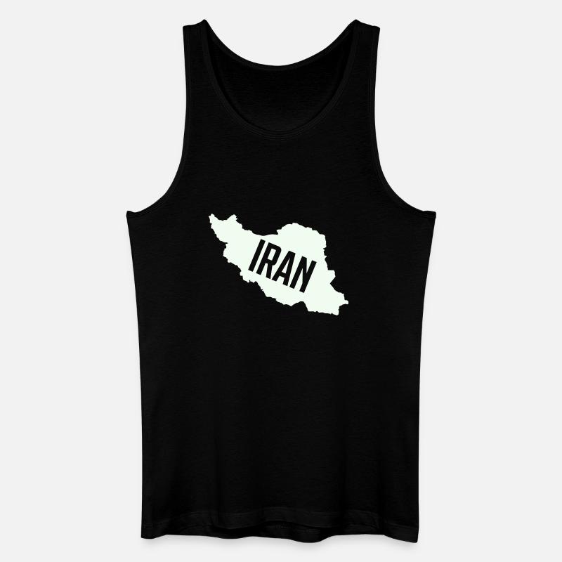 Iran Karten Typo - Männer Bio Tank Top - Schwarz