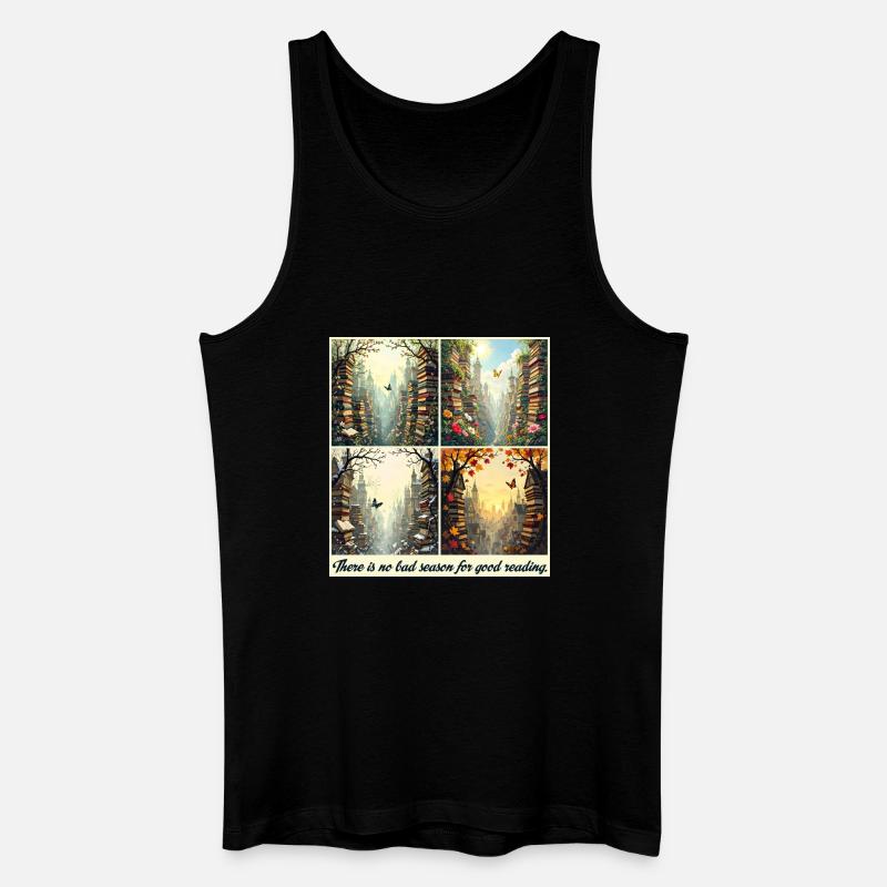 Jahreszeitlicher Lesebogen - Männer Bio Tank Top - Schwarz