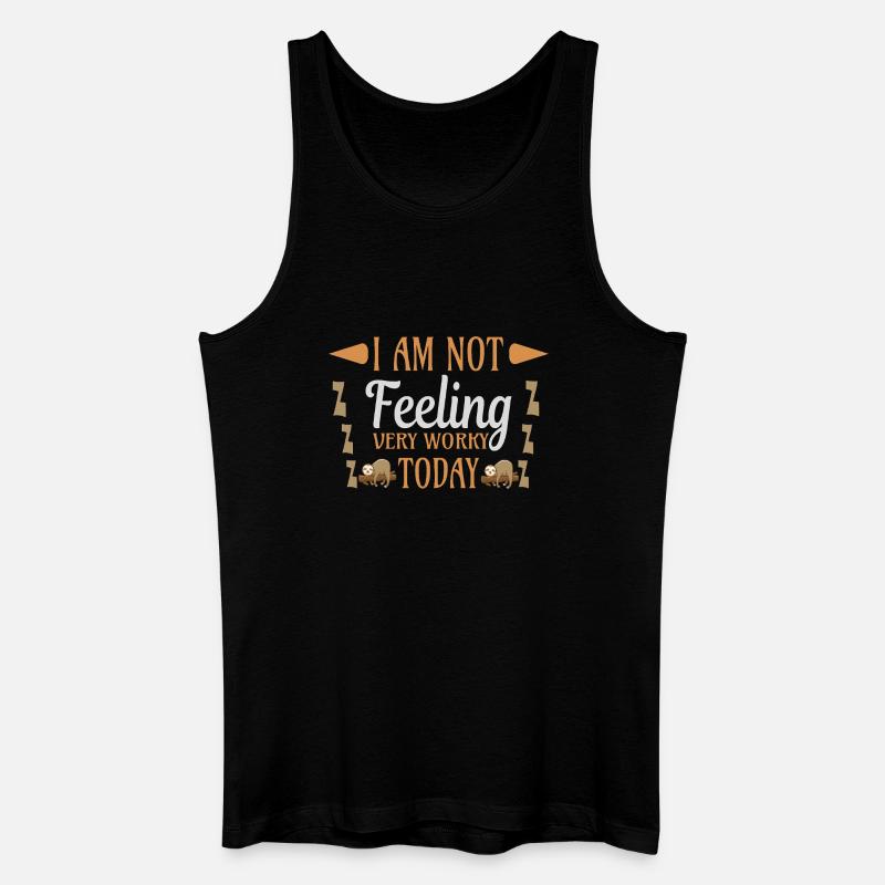 Not feeling workly sloth - Männer Bio Tank Top - Schwarz