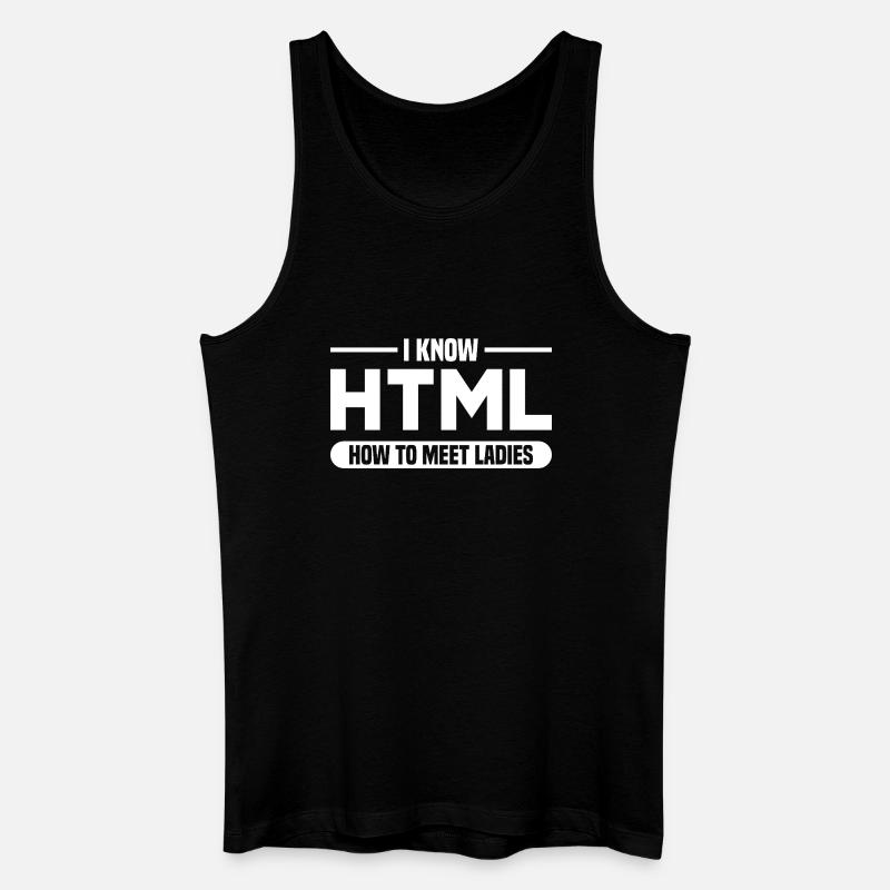 HTML Humor Code Programmierer Spruch - Männer Bio Tank Top - Schwarz