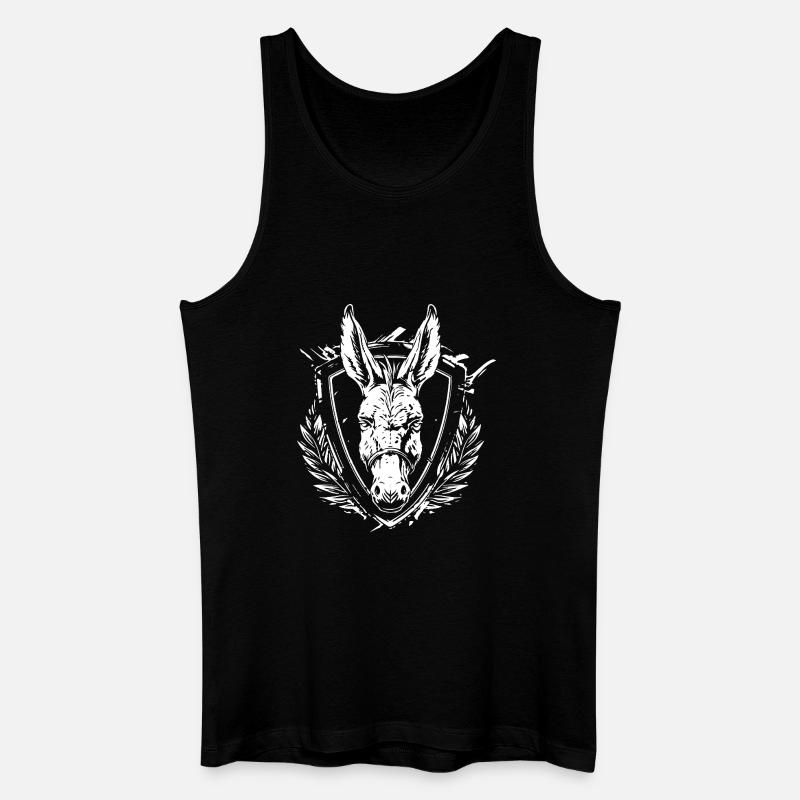 Esel Schild Laub-Wappen - Männer Bio Tank Top - Schwarz
