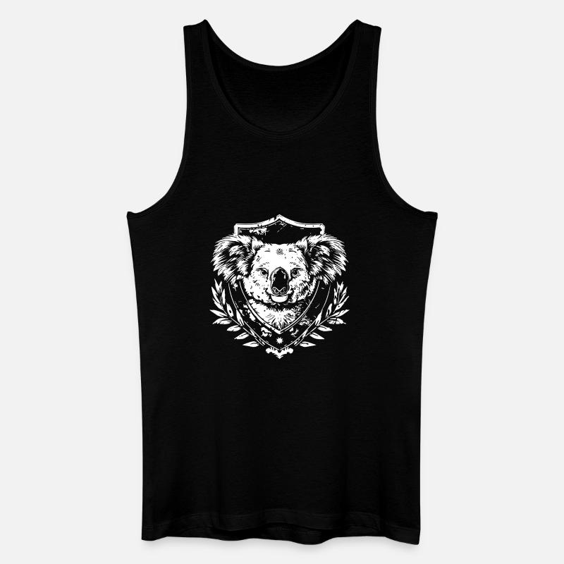 Koala Wappen Siegeldesign - Männer Bio Tank Top - Schwarz