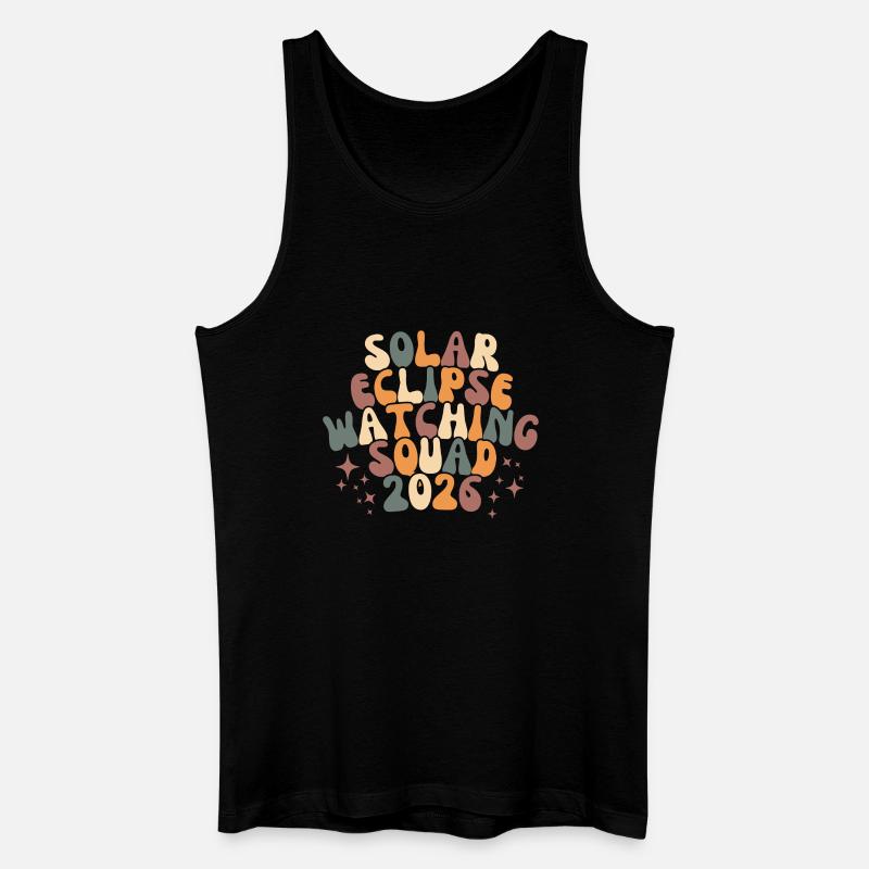 Sun Eclipse Retro Squad - Männer Bio Tank Top - Schwarz