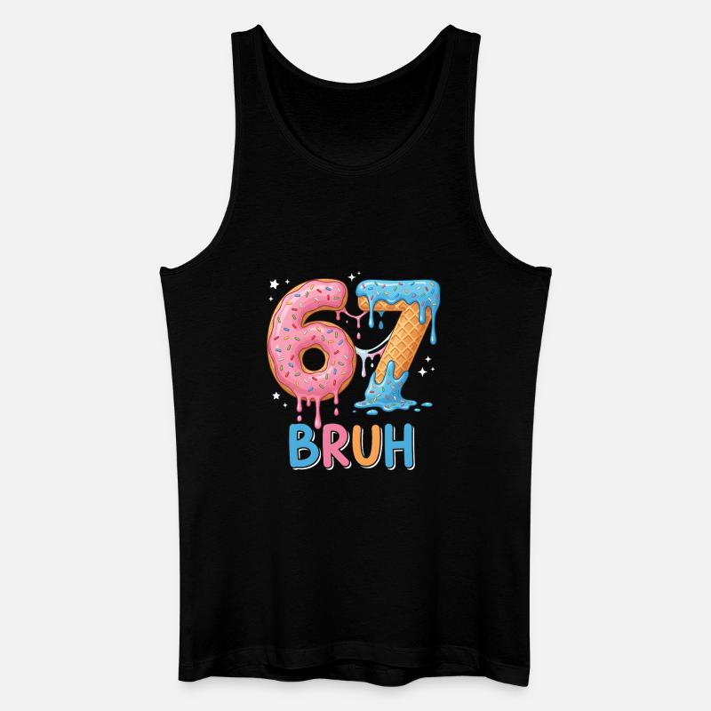 67 Bruh Eis-Donut - Männer Bio Tank Top - Schwarz