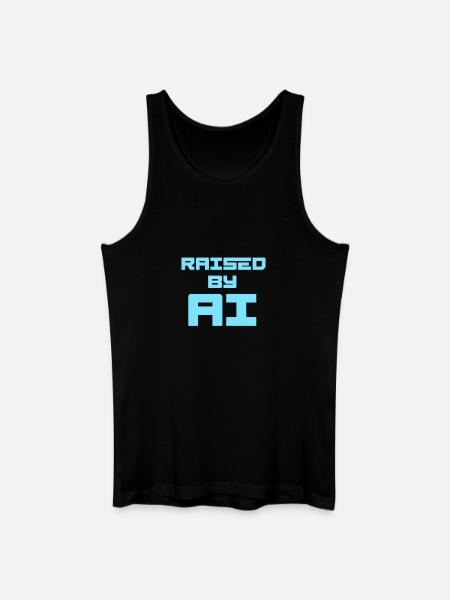 RAISED BY AI - Männer Bio Tank Top - Schwarz