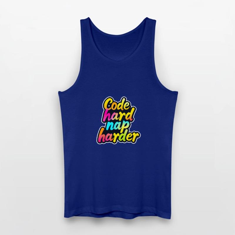 Code Hard Nickerchen Härter Lustiger Programmierer Tee Männer Bio Tank Top