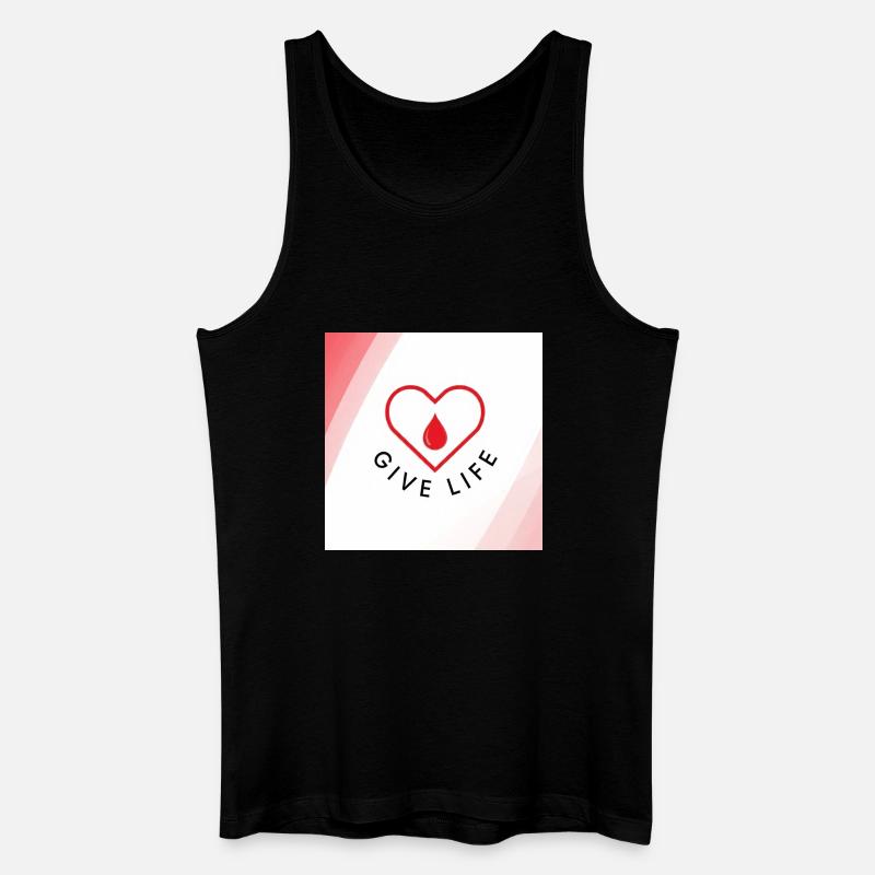Schenken Sie Leben: Blutspenderherz - Männer Bio Tank Top - Schwarz