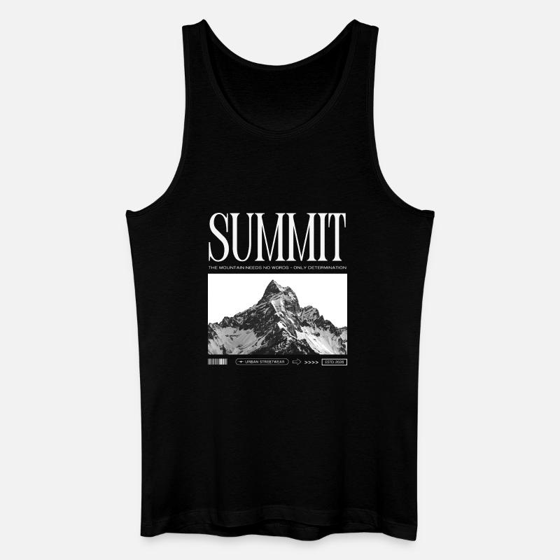 Summit - Berggipfel Berggrafik - Männer Bio Tank Top - Schwarz