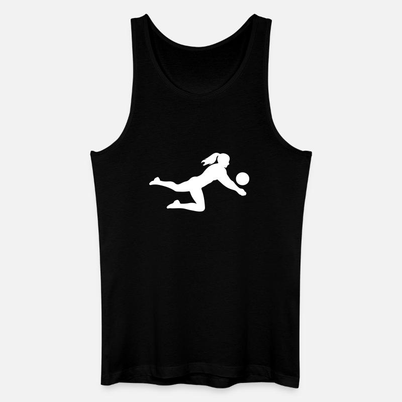 Silhouette de joueuse de volley-ball - Débardeur bio Homme - noir