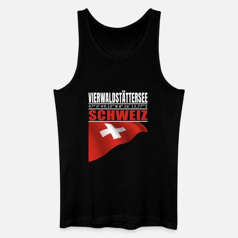 Vierwaldstättersee - Männer Bio Tank Top - Schwarz