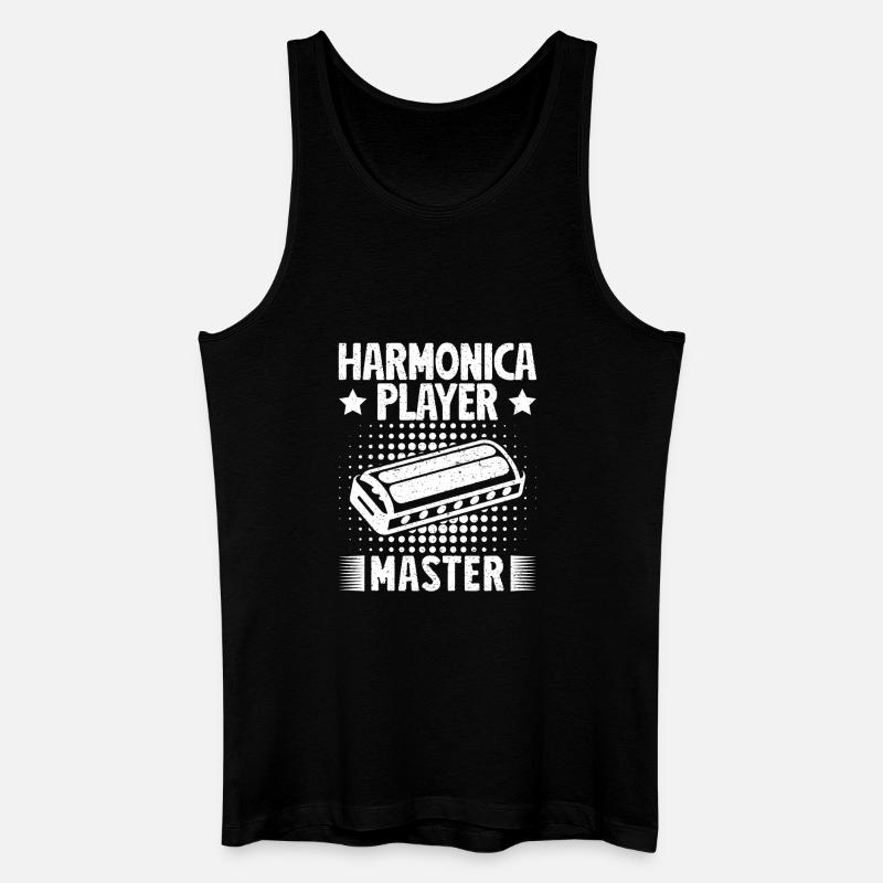 Musiciste d’harmonica Maître harmonica - Débardeur bio Homme - noir