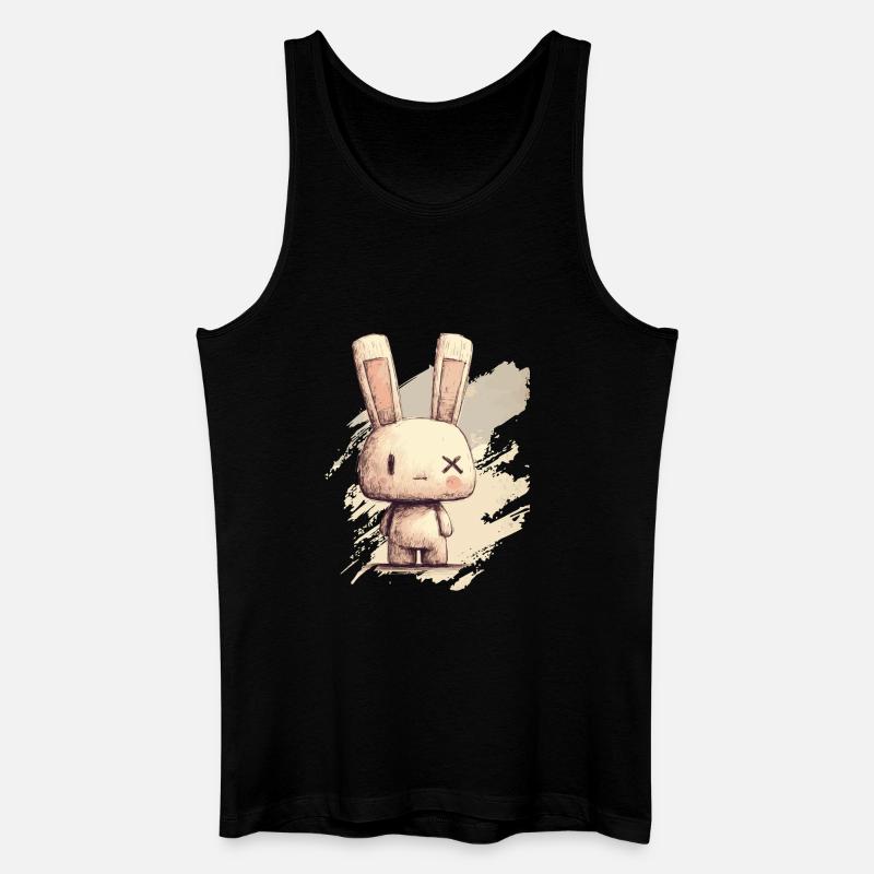 Cute rabbit with X-eyes - Men’s Organic Tank Top - black