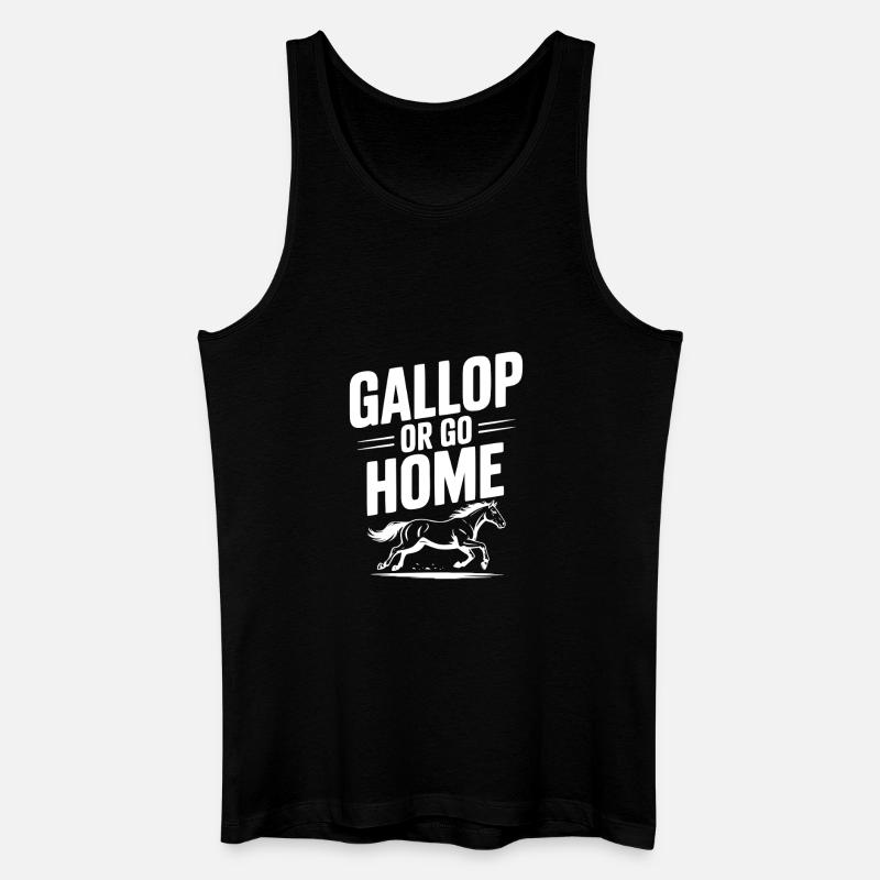 Galoppieren oder nach Hause gehen - Männer Bio Tank Top - Schwarz