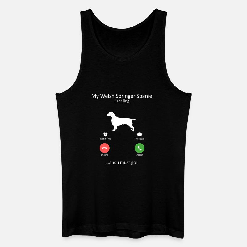 Welsh Springer Spaniel ruft lustigen Hund - Männer Bio Tank Top - Schwarz
