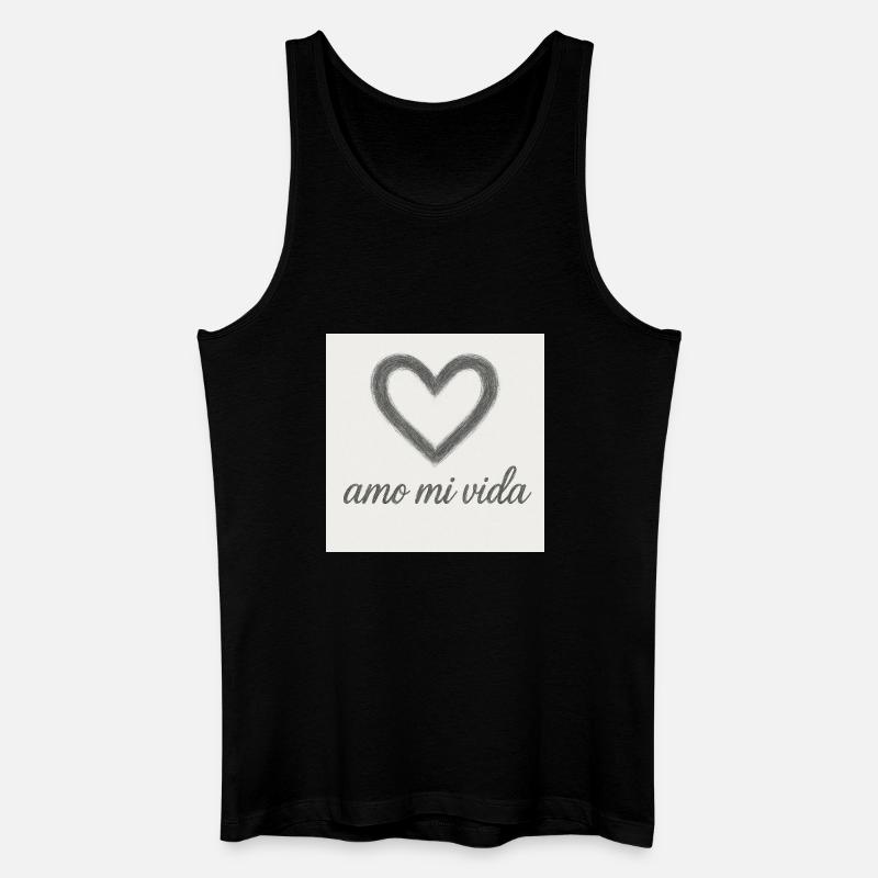 Herz und Lebensfreude - Männer Bio Tank Top - Schwarz