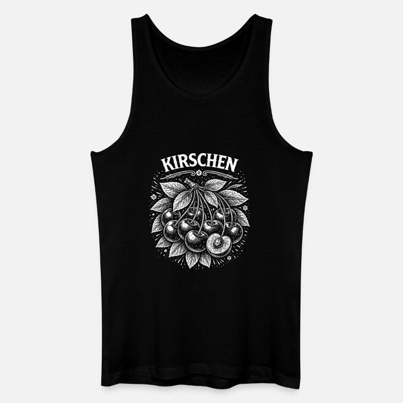 Kirschencluster Illustration - Männer Bio Tank Top - Schwarz