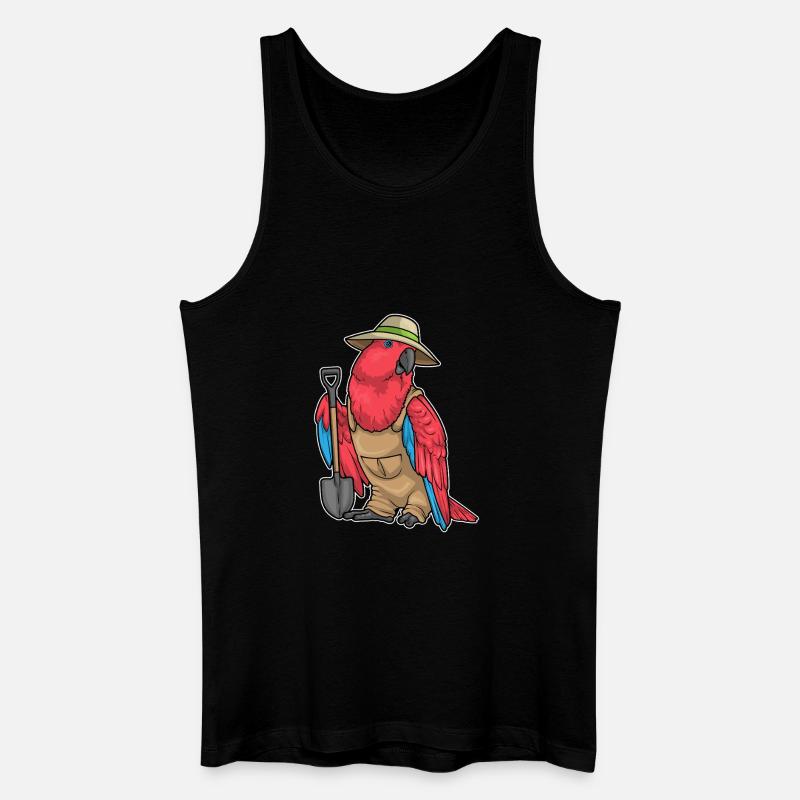 Papagei Gärtner Schaufel Garten - Männer Bio Tank Top - Schwarz