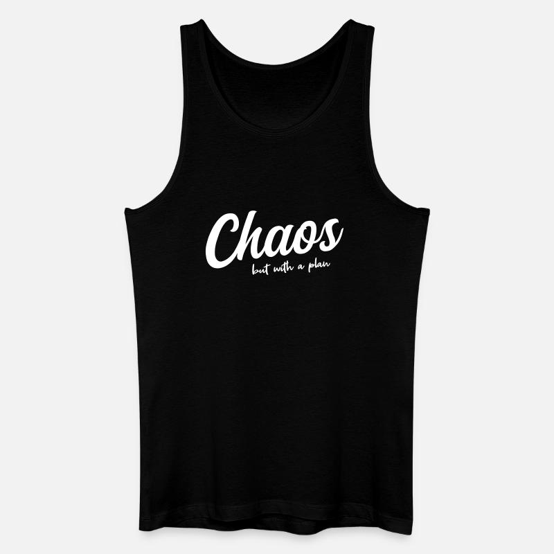Chaos mit System - Männer Bio Tank Top - Schwarz