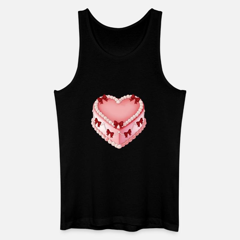 Herzdekor mit Schleifenband - Männer Bio Tank Top - Schwarz