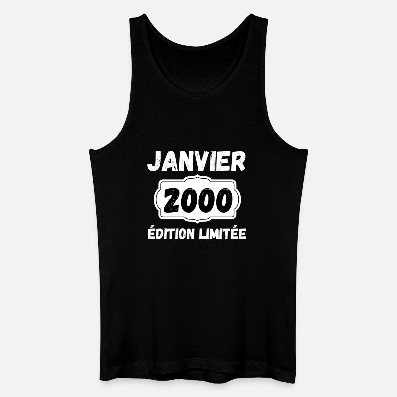 Januar 2000 26-jähriges Jubiläumsgeschenk Januar - Männer Bio Tank Top - Schwarz