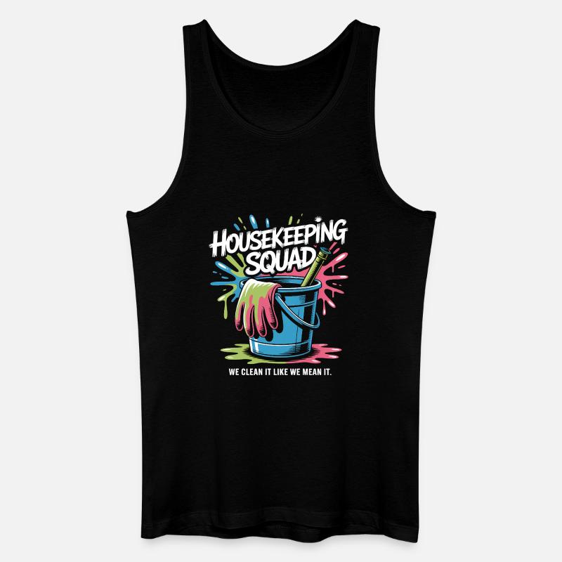 Lustiges Putzen Design - Männer Bio Tank Top - Schwarz